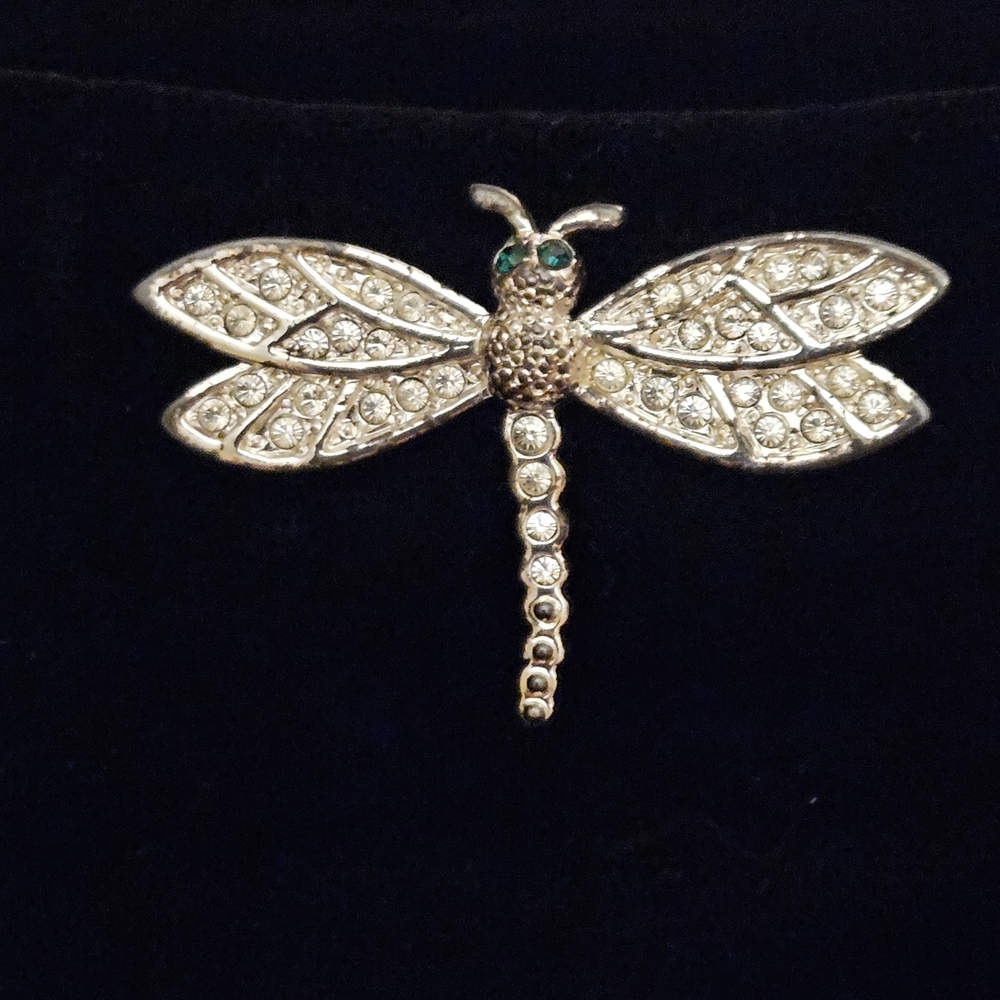 Carolee Black Velvet Clutch with Silver Dragonfly - Picture 9 of 9